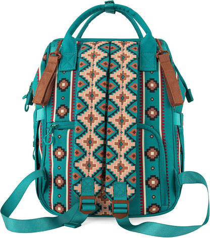 Montana West Wrangler Callie Diaper Bag Backpack with Stroller Straps Western Pattern Multifunction Baby Travel Bag WG2204-91102HPK
