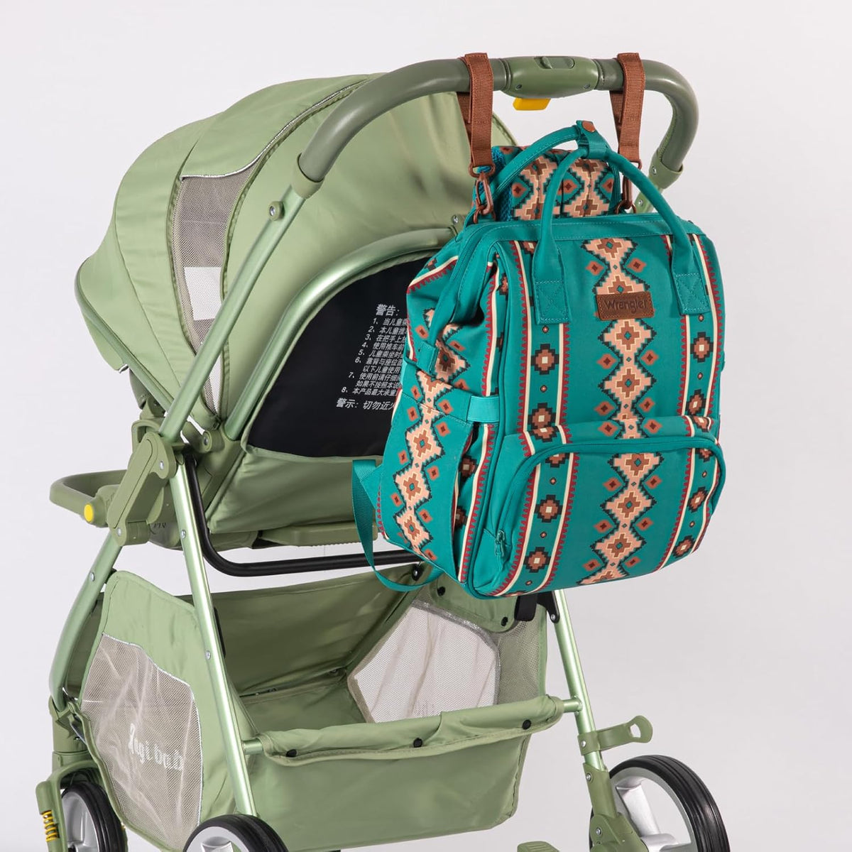Montana West Wrangler Callie Diaper Bag Backpack with Stroller Straps Western Pattern Multifunction Baby Travel Bag WG2204-91102HPK
