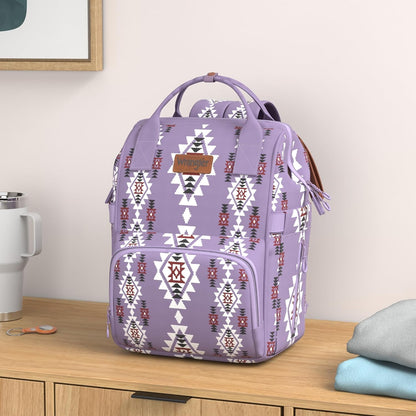 Montana West Wrangler Callie Diaper Bag Backpack with Stroller Straps Western Pattern Multifunction Baby Travel Bag WG2204-91102HPK
