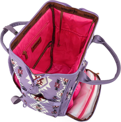 Montana West Wrangler Callie Diaper Bag Backpack with Stroller Straps Western Pattern Multifunction Baby Travel Bag WG2204-91102HPK