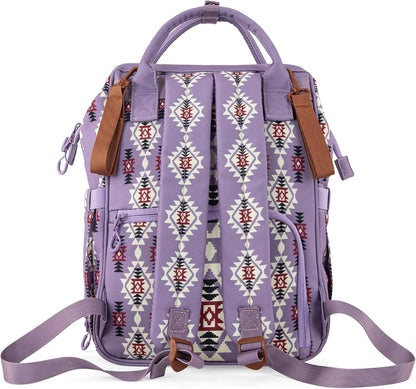 Montana West Wrangler Callie Diaper Bag Backpack with Stroller Straps Western Pattern Multifunction Baby Travel Bag WG2204-91102HPK