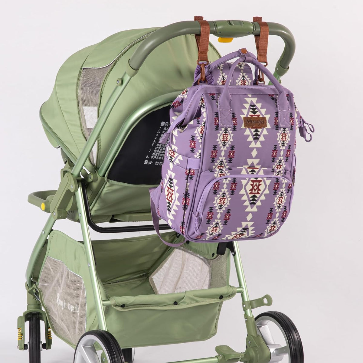 Montana West Wrangler Callie Diaper Bag Backpack with Stroller Straps Western Pattern Multifunction Baby Travel Bag WG2204-91102HPK