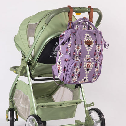 Montana West Wrangler Callie Diaper Bag Backpack with Stroller Straps Western Pattern Multifunction Baby Travel Bag WG2204-91102HPK