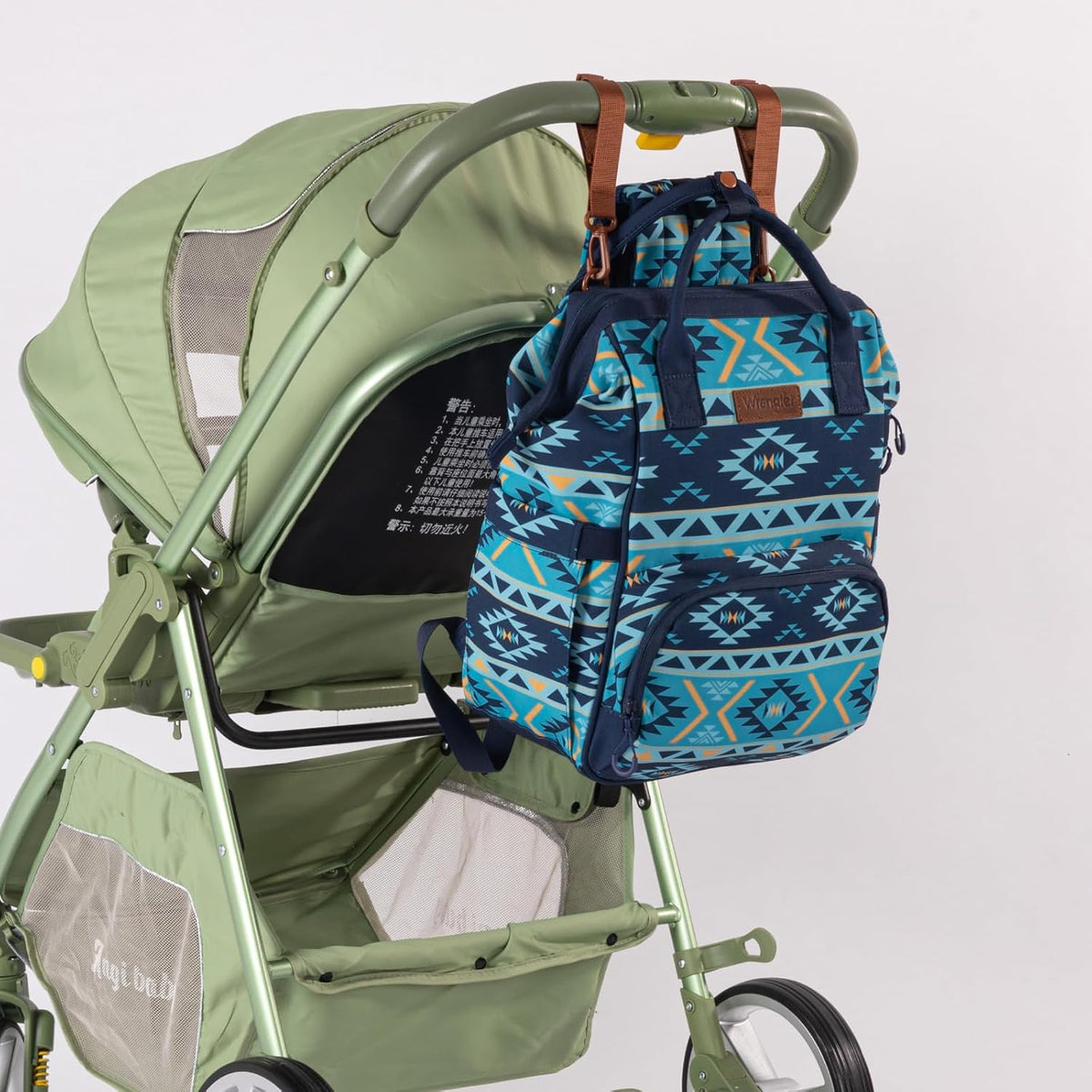 Montana West Wrangler Callie Diaper Bag Backpack with Stroller Straps Western Pattern Multifunction Baby Travel Bag WG2204-91102HPK