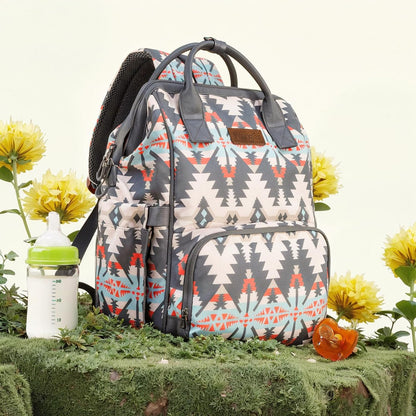 Montana West Wrangler Callie Diaper Bag Backpack with Stroller Straps Western Pattern Multifunction Baby Travel Bag WG2204-91102HPK