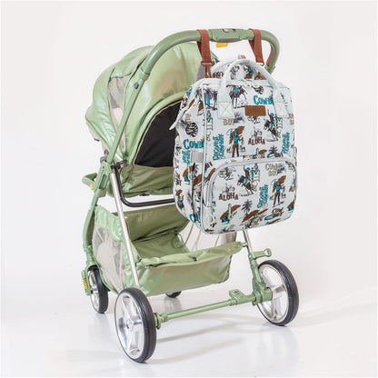 Montana West Wrangler Callie Diaper Bag Backpack with Stroller Straps Western Pattern Multifunction Baby Travel Bag WG2204-91102HPK