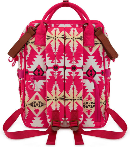 Montana West Wrangler Callie Diaper Bag Backpack with Stroller Straps Western Pattern Multifunction Baby Travel Bag WG2204-91102HPK