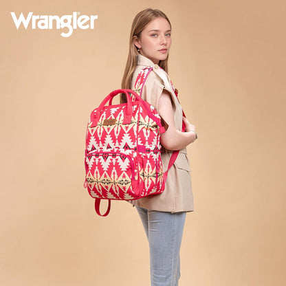 Montana West Wrangler Callie Diaper Bag Backpack with Stroller Straps Western Pattern Multifunction Baby Travel Bag WG2204-91102HPK