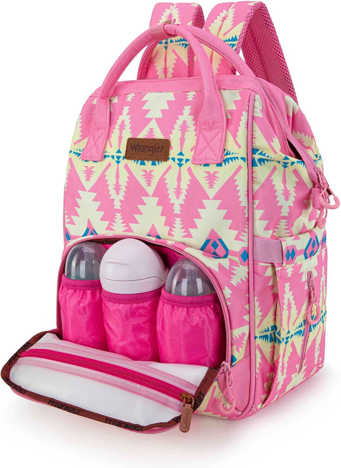 Montana West Wrangler Callie Diaper Bag Backpack with Stroller Straps Western Pattern Multifunction Baby Travel Bag WG2204-91102HPK