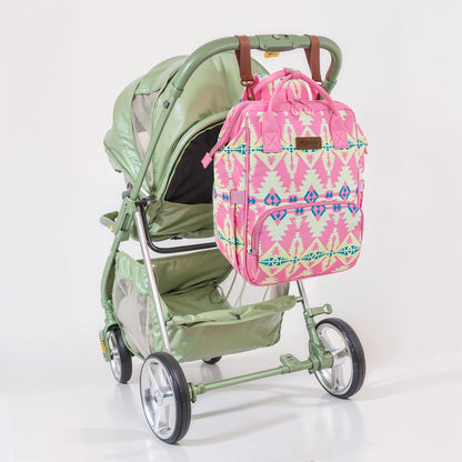 Montana West Wrangler Callie Diaper Bag Backpack with Stroller Straps Western Pattern Multifunction Baby Travel Bag WG2204-91102HPK