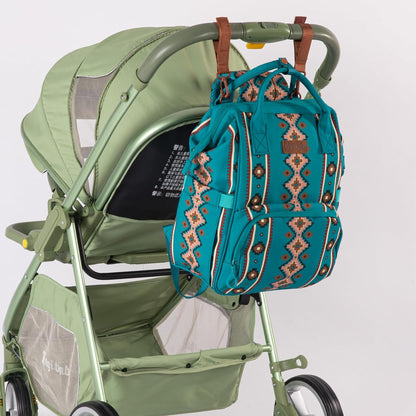 Montana West Wrangler Callie Diaper Bag Backpack with Stroller Straps Western Pattern Multifunction Baby Travel Bag WG2204-91102HPK