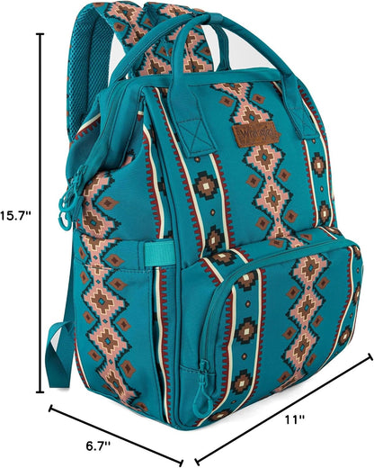 Montana West Wrangler Callie Diaper Bag Backpack with Stroller Straps Western Pattern Multifunction Baby Travel Bag WG2204-91102HPK
