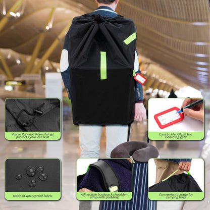 Waterproof Car Seat Travel Bag with Backpack Straps