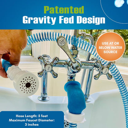 Slip-On Bathtub Faucet Sprayer Attachment, 5 Foot Hose