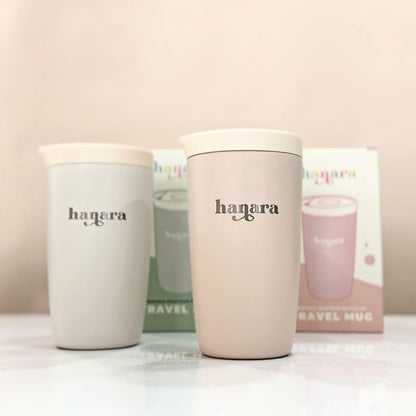 12 oz Push Button Lid Stainless Steel Travel Mug | Double Wall Insulated, Leak-Proof | Keeps Drinks Hot for 6hrs & Cold for 12hrs | Dishwasher Safe | Perfect for Coffee, Tea & More (Rose Quartz Pink)