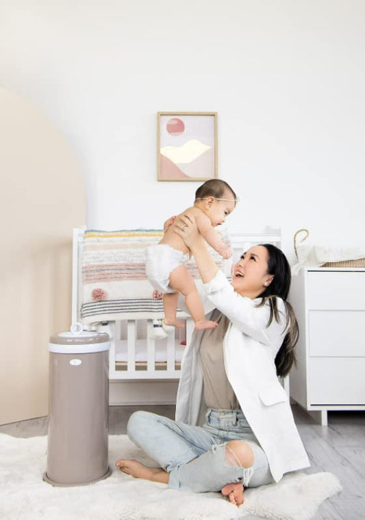 Stainless Steel Diaper Pail, No Special Bags, Odor-Locking, Taupe