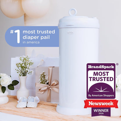 Stainless Steel Diaper Pail, No Special Bags, Odor-Locking, Taupe