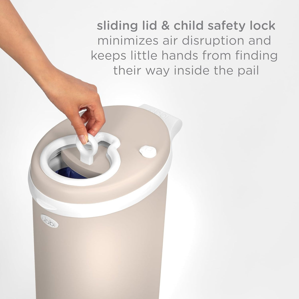 Stainless Steel Diaper Pail, No Special Bags, Odor-Locking, Taupe