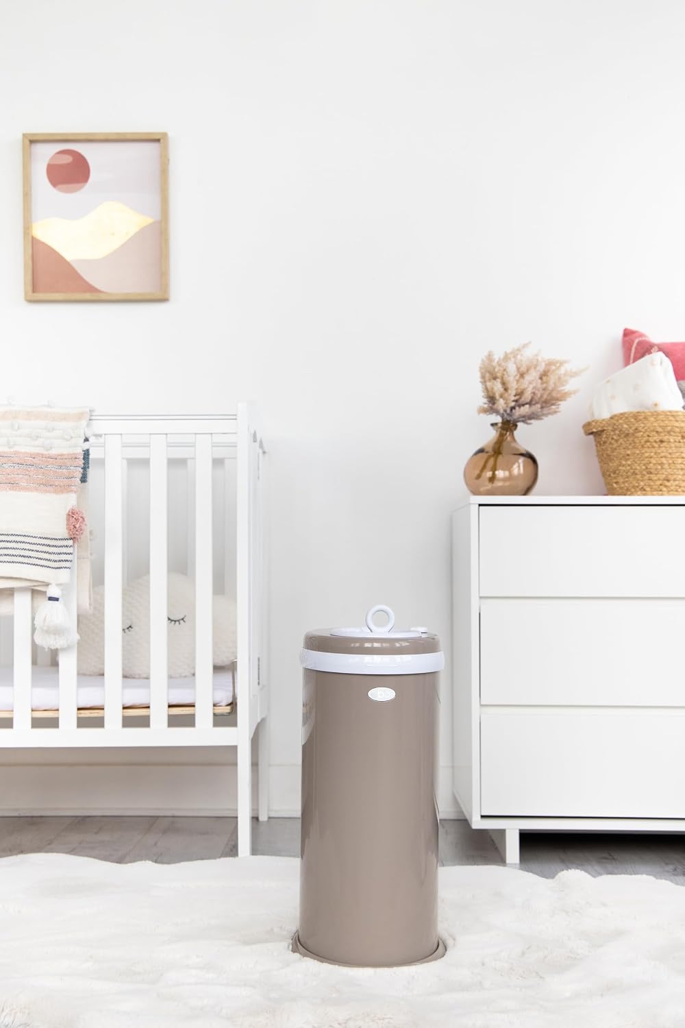 Stainless Steel Diaper Pail, No Special Bags, Odor-Locking, Taupe