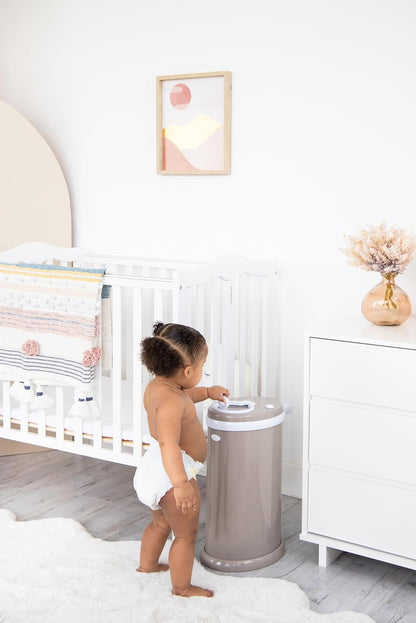 Stainless Steel Diaper Pail, No Special Bags, Odor-Locking, Taupe