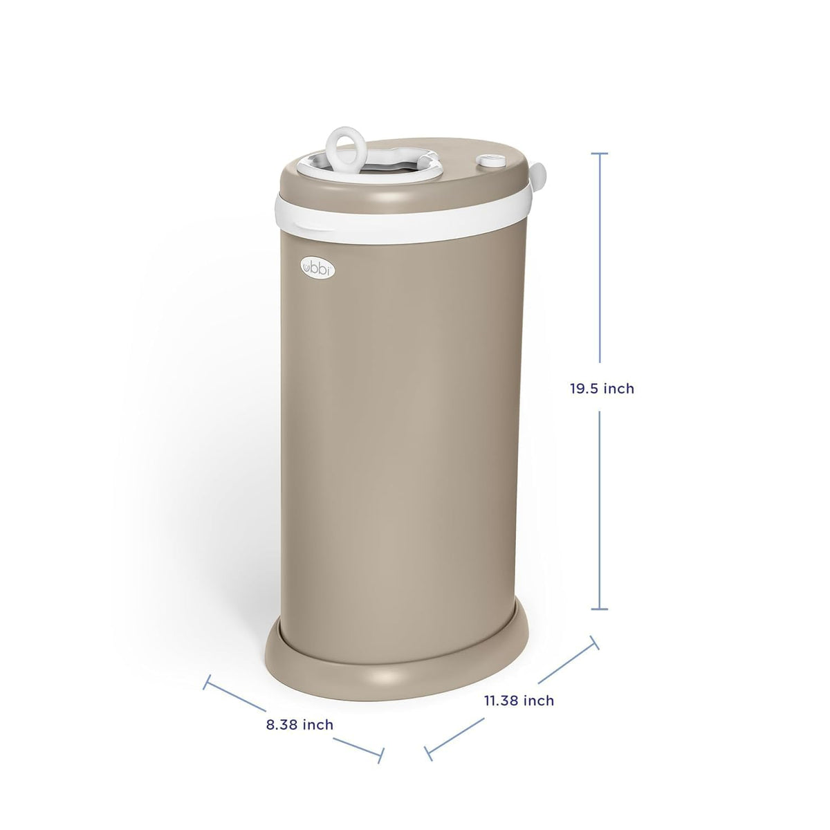 Stainless Steel Diaper Pail, No Special Bags, Odor-Locking, Taupe