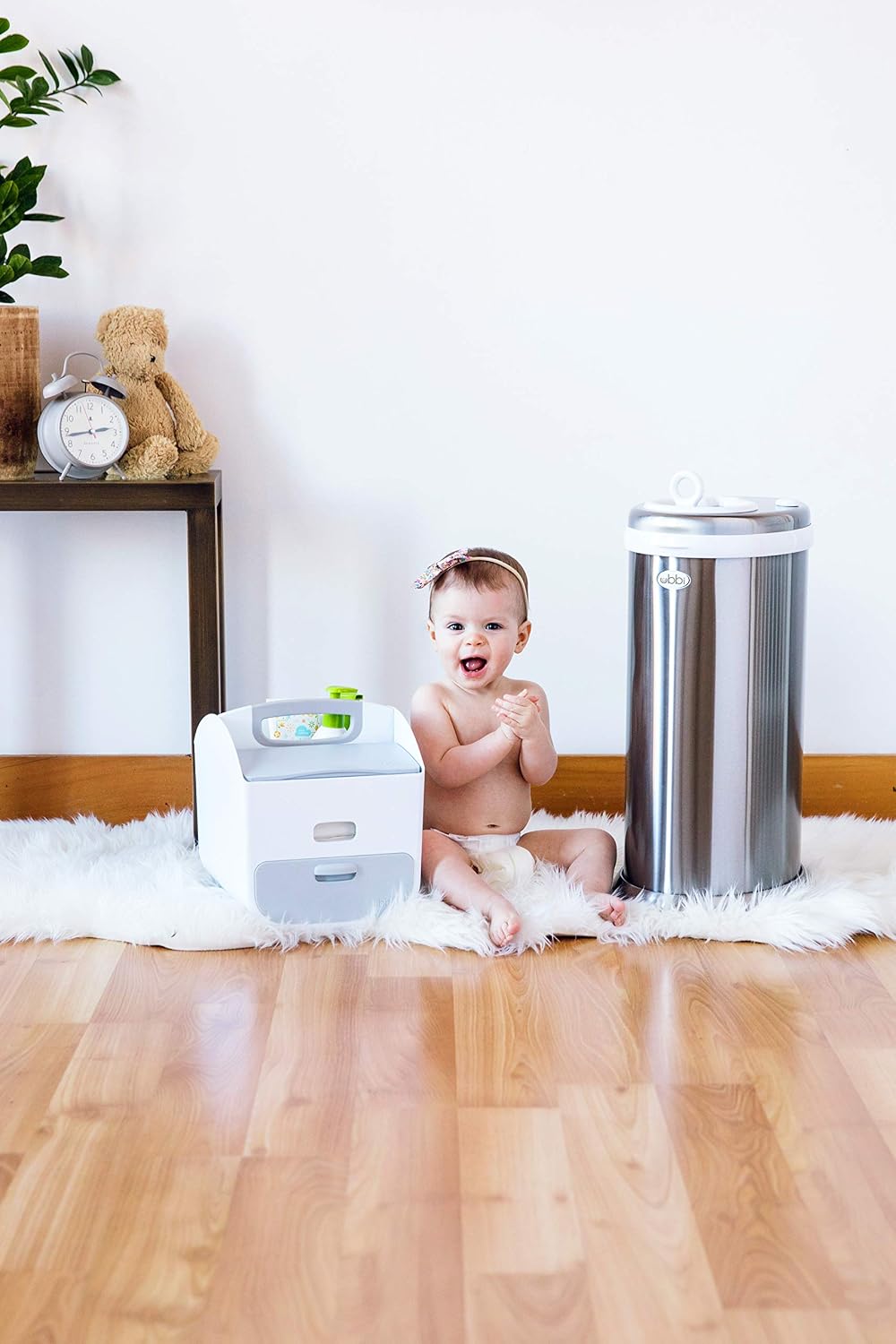 Stainless Steel Diaper Pail, No Special Bags, Odor-Locking, Taupe