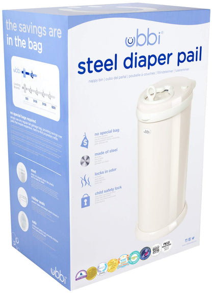 Stainless Steel Diaper Pail, No Special Bags, Odor-Locking, Taupe