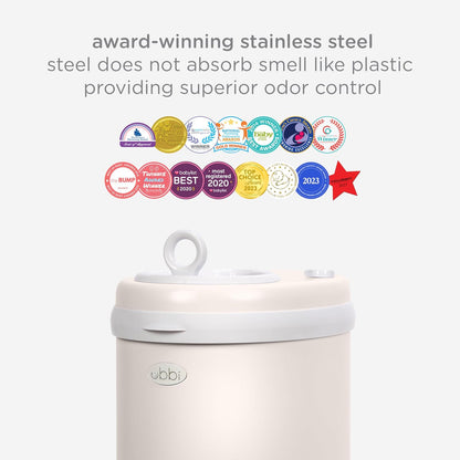 Stainless Steel Diaper Pail, No Special Bags, Odor-Locking, Taupe