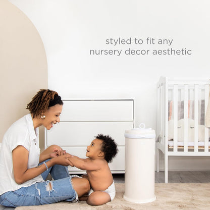 Stainless Steel Diaper Pail, No Special Bags, Odor-Locking, Taupe
