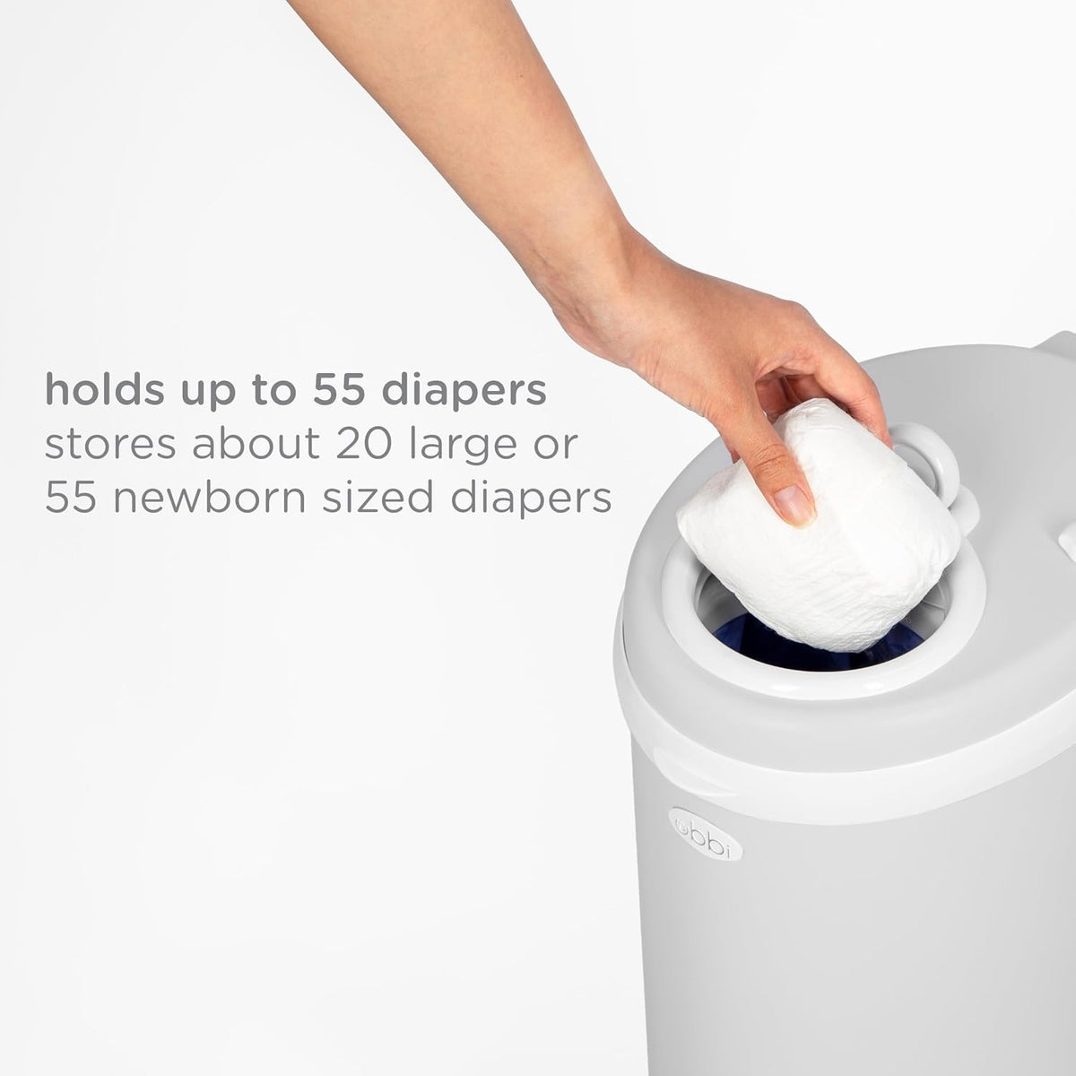 Stainless Steel Diaper Pail, No Special Bags, Odor-Locking, Taupe