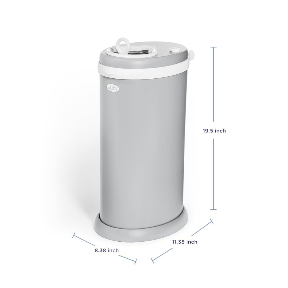 Stainless Steel Diaper Pail, No Special Bags, Odor-Locking, Taupe