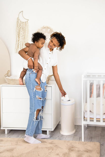 Stainless Steel Diaper Pail, No Special Bags, Odor-Locking, Taupe