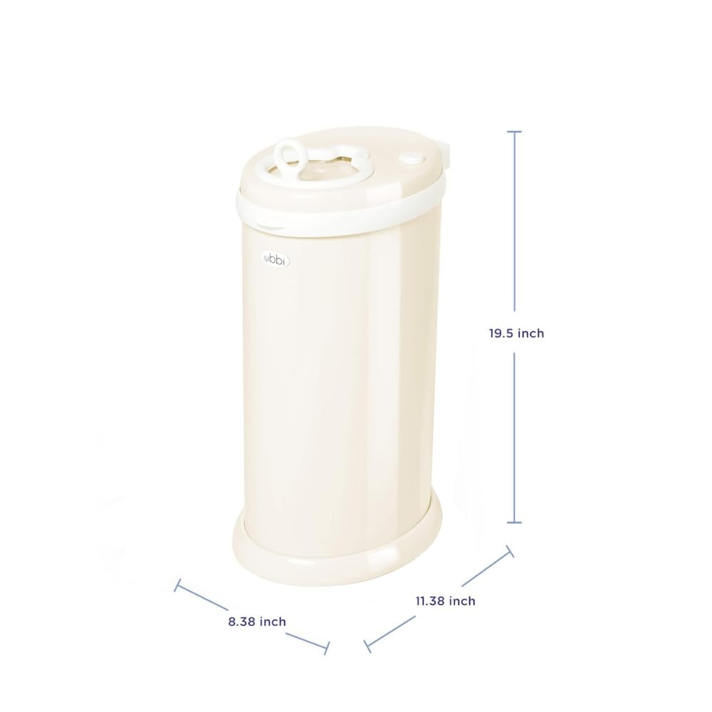 Stainless Steel Diaper Pail, No Special Bags, Odor-Locking, Taupe