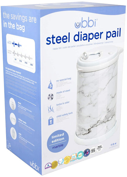 Stainless Steel Diaper Pail, No Special Bags, Odor-Locking, Taupe