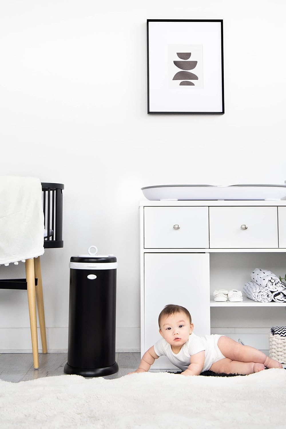 Stainless Steel Diaper Pail, No Special Bags, Odor-Locking, Taupe