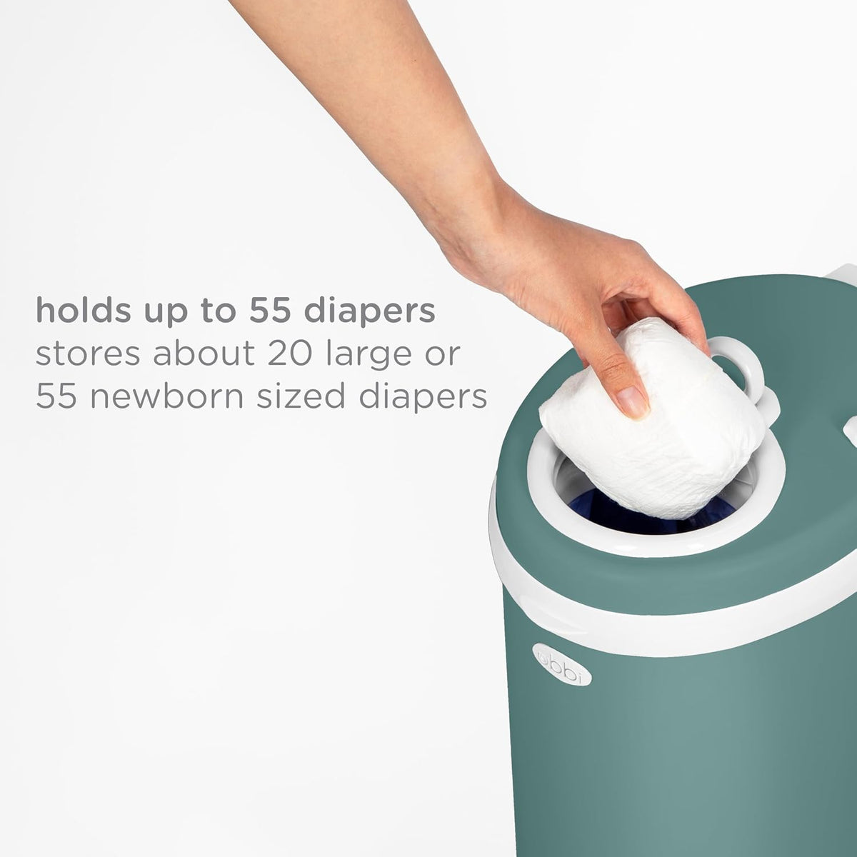 Stainless Steel Diaper Pail, No Special Bags, Odor-Locking, Taupe