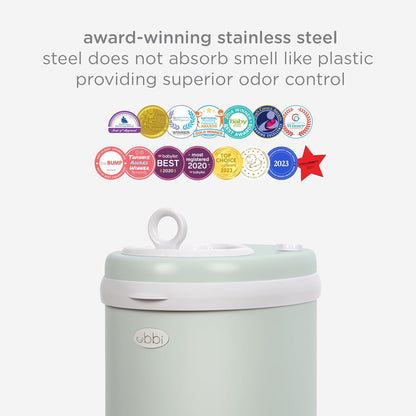 Stainless Steel Diaper Pail, No Special Bags, Odor-Locking, Taupe