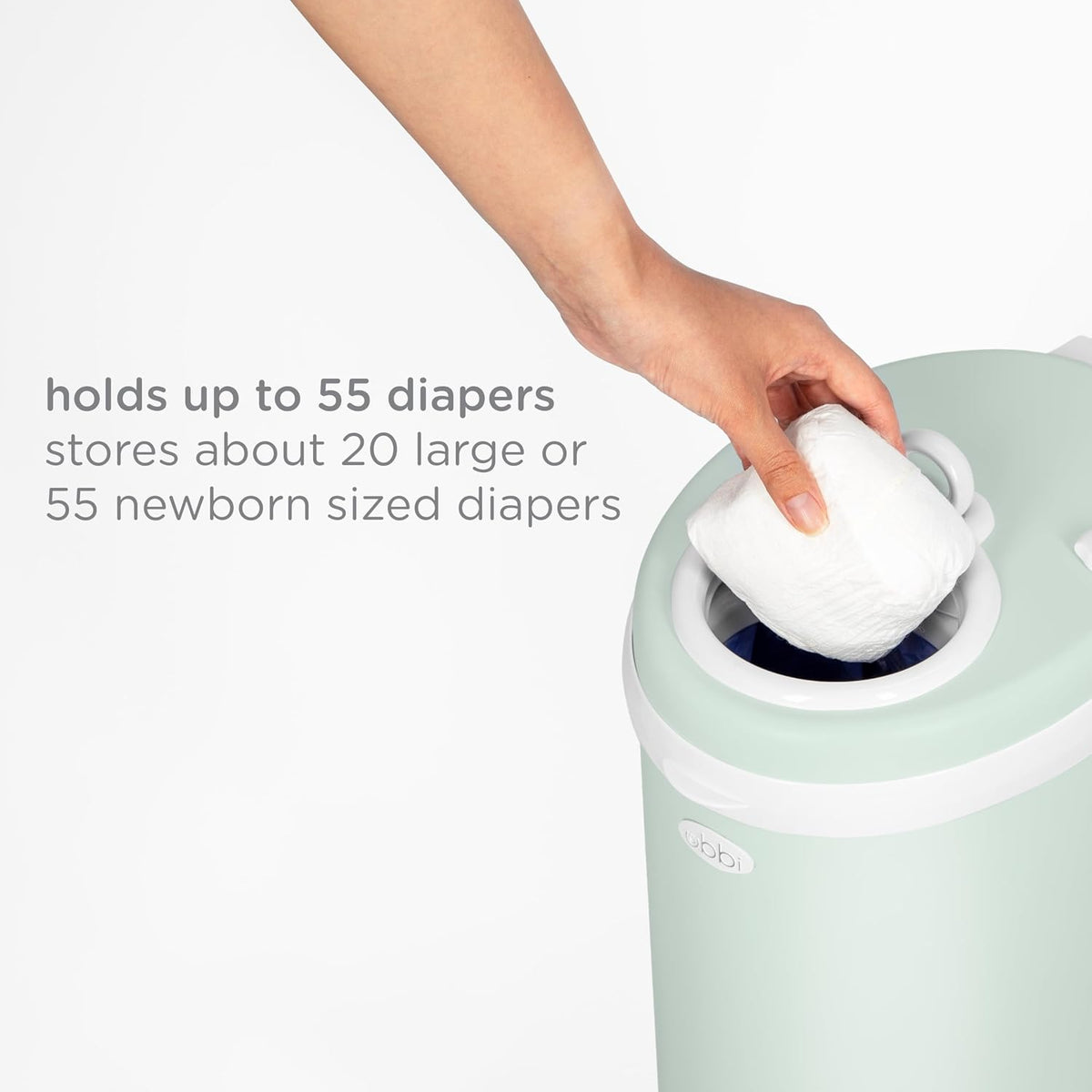 Stainless Steel Diaper Pail, No Special Bags, Odor-Locking, Taupe