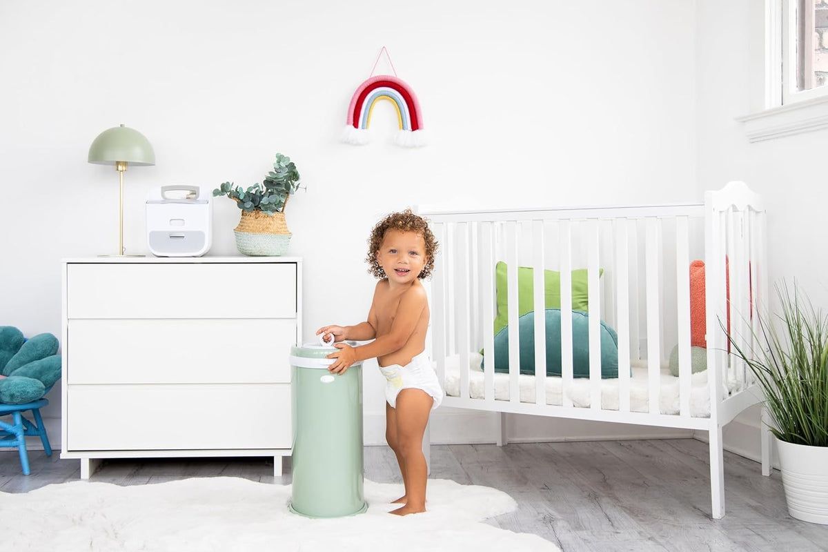 Stainless Steel Diaper Pail, No Special Bags, Odor-Locking, Taupe
