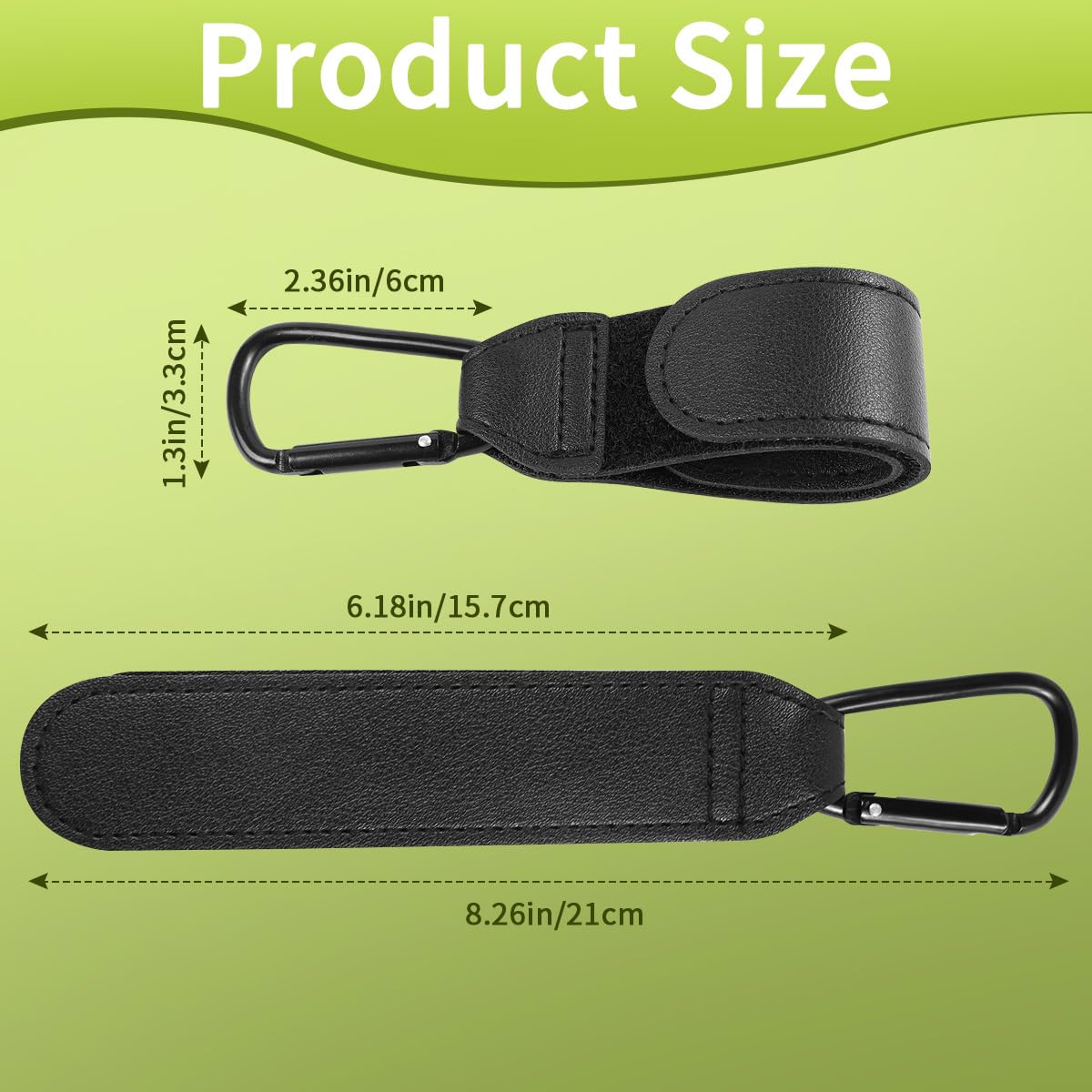4 PCS Stroller Hook, Baby Stroller Hooks, Universal Stroller Clips and Hooks, Adjustable Stroller Carabiner Clip for Diaper Bags | The Perfect Mummy Hook for Pram, Shopping and Pet Carts(Black)