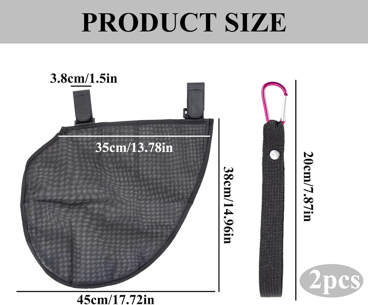 Stroller Storage Bag with 2 Pack Carabiner Universal Non-Slip Adjustable Stroller Attachment for Mommy