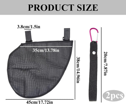 Stroller Storage Bag with 2 Pack Carabiner Universal Non-Slip Adjustable Stroller Attachment for Mommy