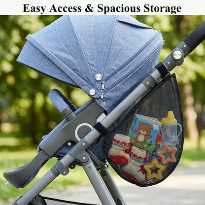 Stroller Storage Bag with 2 Pack Carabiner Universal Non-Slip Adjustable Stroller Attachment for Mommy