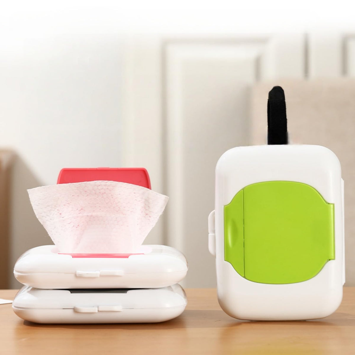 3-Pack Portable Wet Wipe Case, Hanging Refillable Travel Wipe Holder for Outdoor, Baby Stroller & Crib Use, Compact Tissue Storage Container