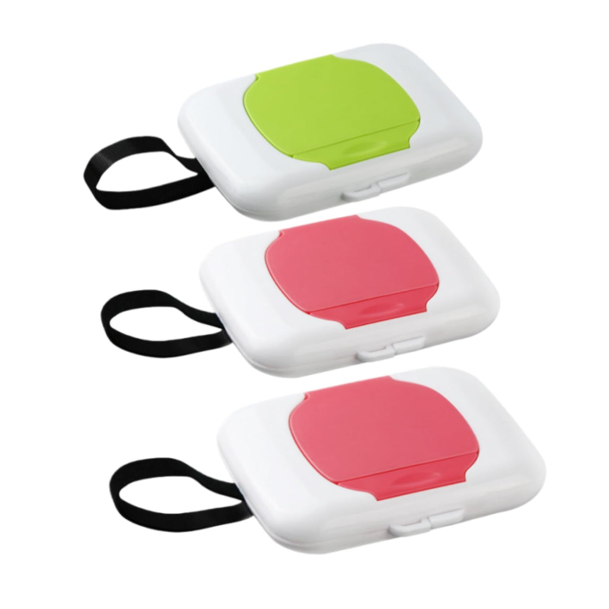 3-Pack Portable Wet Wipe Case, Hanging Refillable Travel Wipe Holder for Outdoor, Baby Stroller & Crib Use, Compact Tissue Storage Container