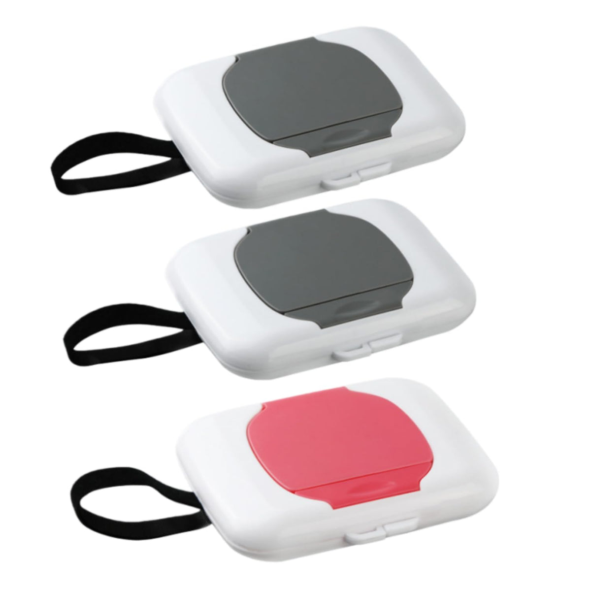 3-Pack Portable Wet Wipe Case, Hanging Refillable Travel Wipe Holder for Outdoor, Baby Stroller & Crib Use, Compact Tissue Storage Container