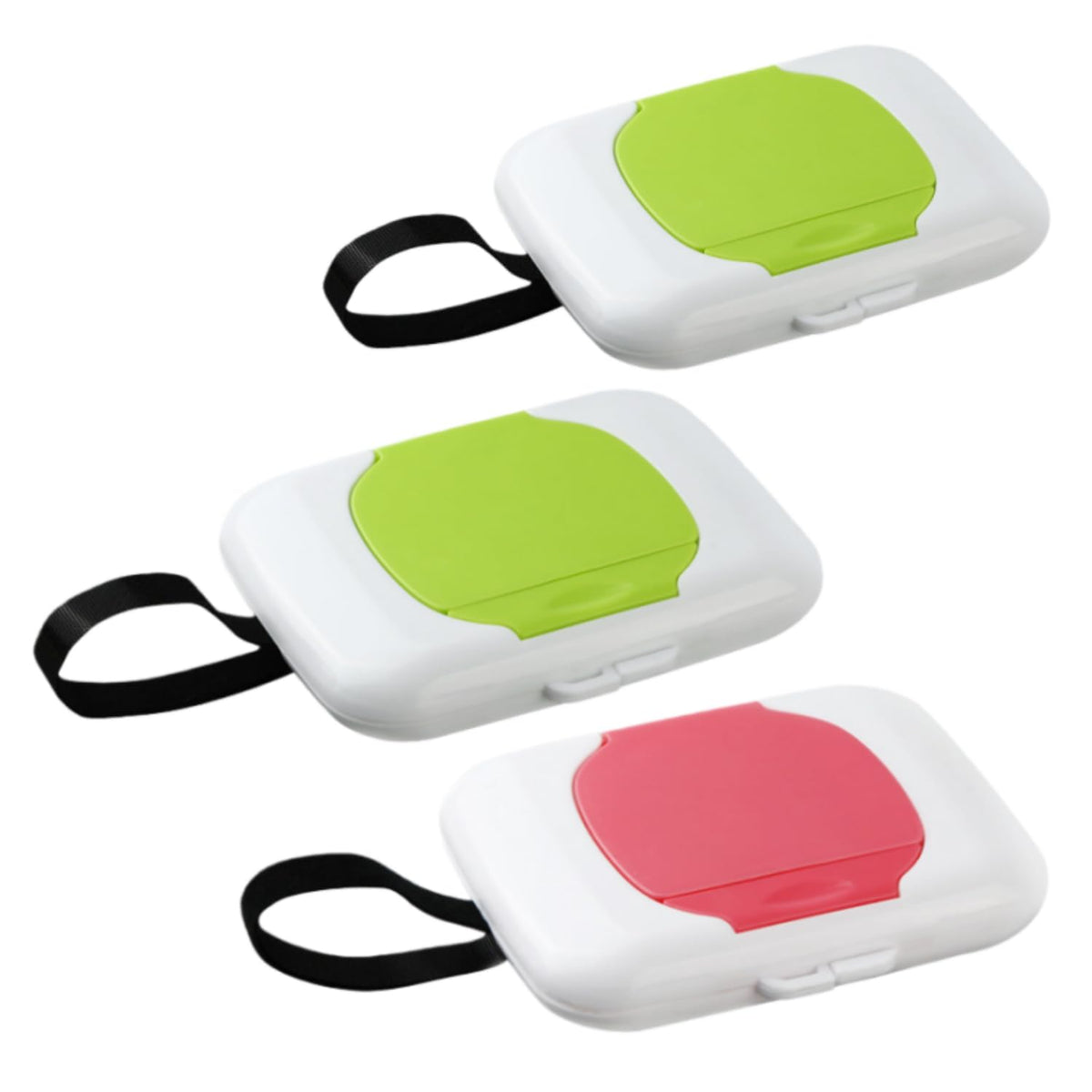 3-Pack Portable Wet Wipe Case, Hanging Refillable Travel Wipe Holder for Outdoor, Baby Stroller & Crib Use, Compact Tissue Storage Container