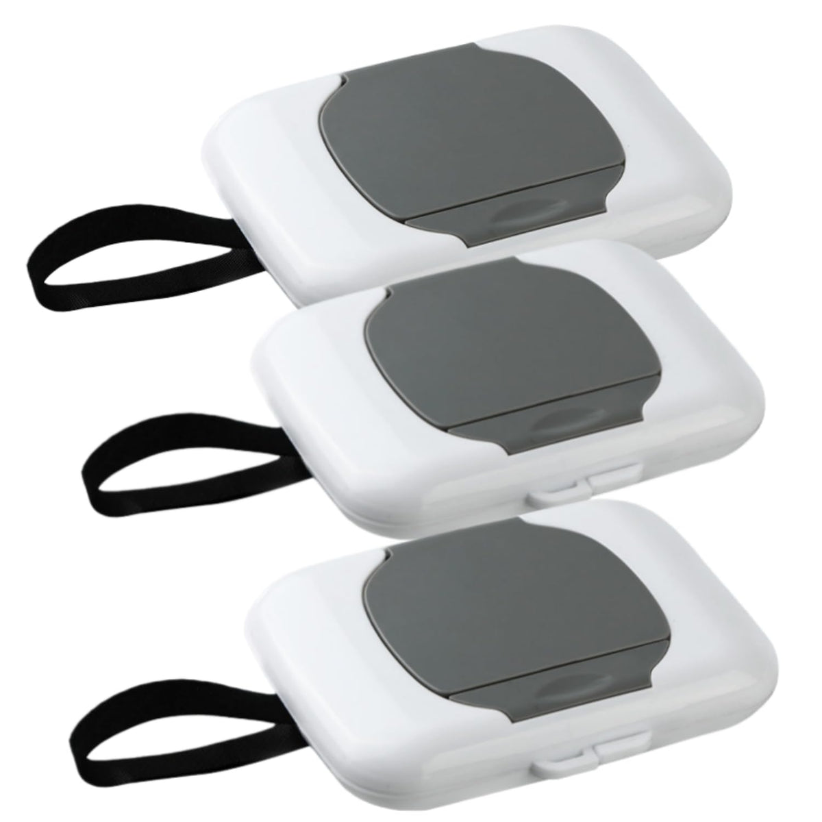3-Pack Portable Wet Wipe Case, Hanging Refillable Travel Wipe Holder for Outdoor, Baby Stroller & Crib Use, Compact Tissue Storage Container