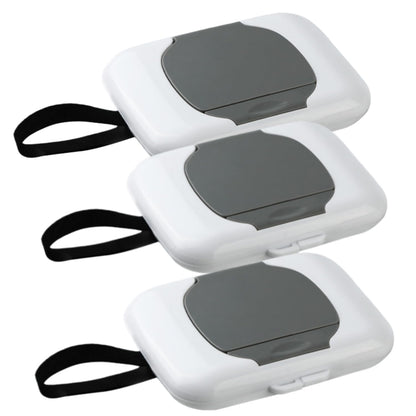 3-Pack Portable Wet Wipe Case, Hanging Refillable Travel Wipe Holder for Outdoor, Baby Stroller & Crib Use, Compact Tissue Storage Container