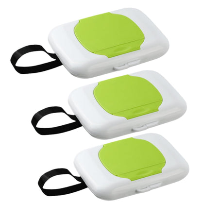 3-Pack Portable Wet Wipe Case, Hanging Refillable Travel Wipe Holder for Outdoor, Baby Stroller & Crib Use, Compact Tissue Storage Container